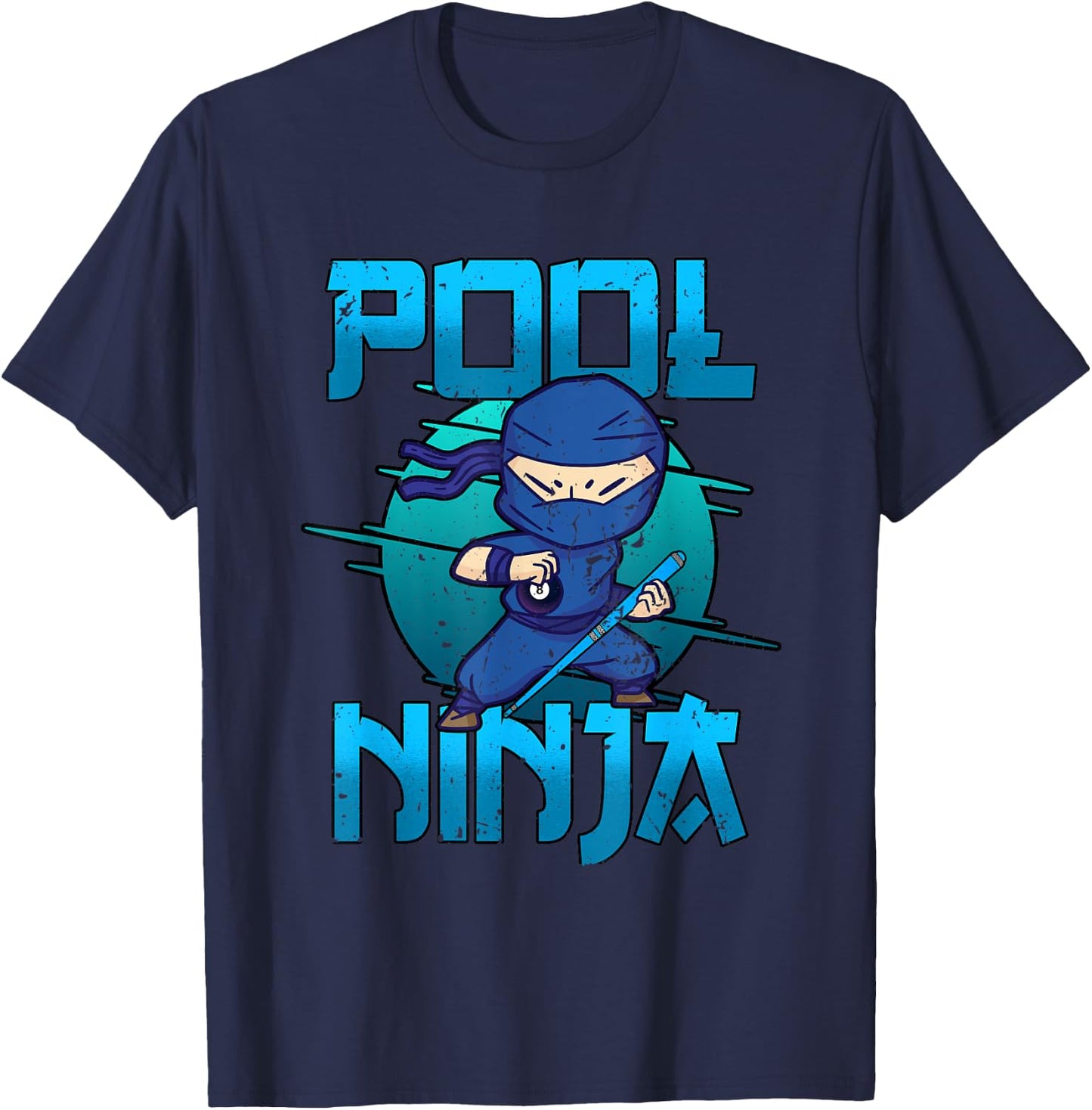 Pool Ninja Snooker Funny Billiard Players T-Shirt - T-Shirt | Navy