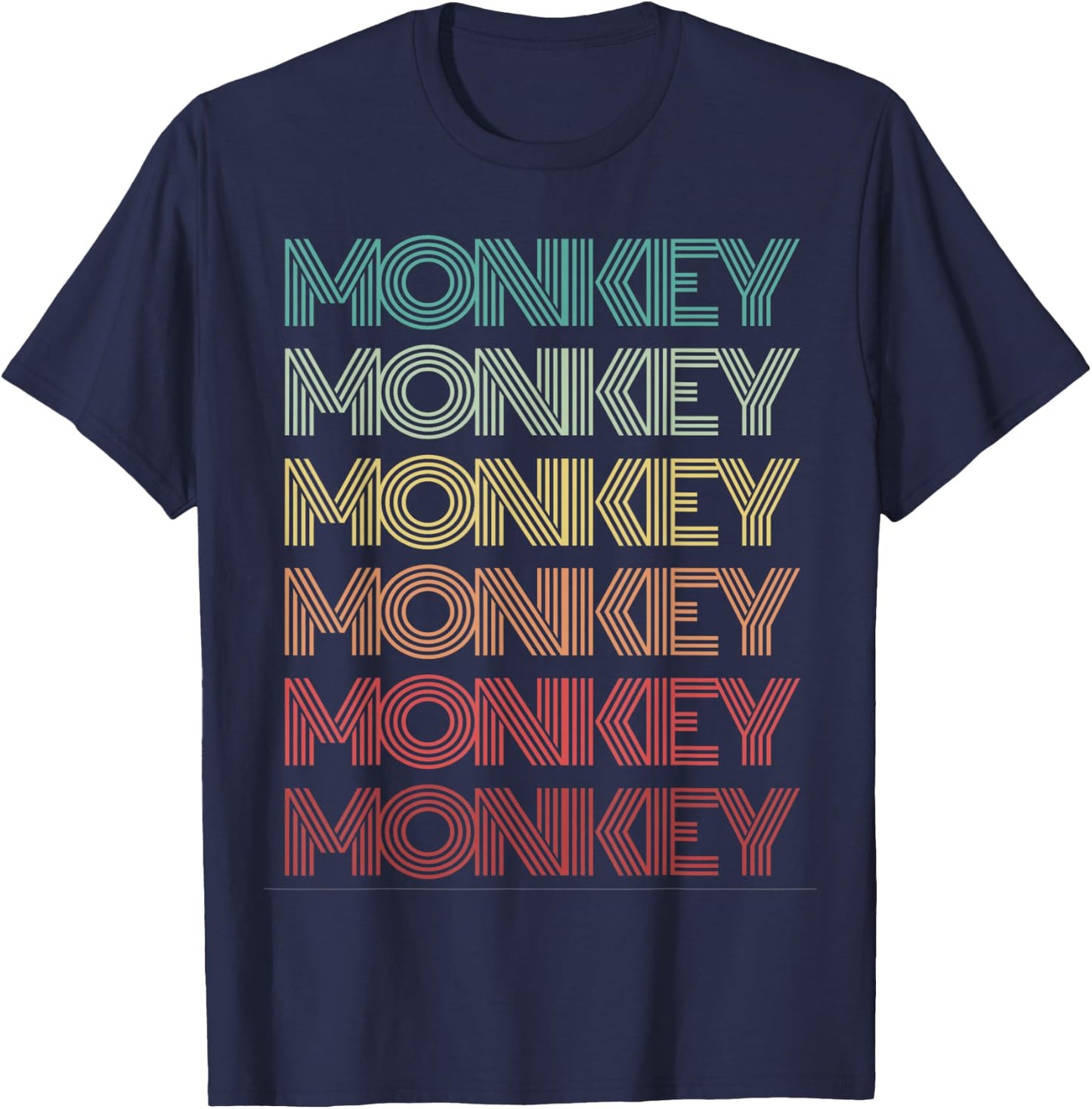 Funny Word MONKEY Retro Humor Halloween Flying Cute Witches T-Shirt - T-Shirt | Navy