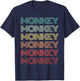 Funny Word MONKEY Retro Humor Halloween Flying Cute Witches T-Shirt - T-Shirt | Navy