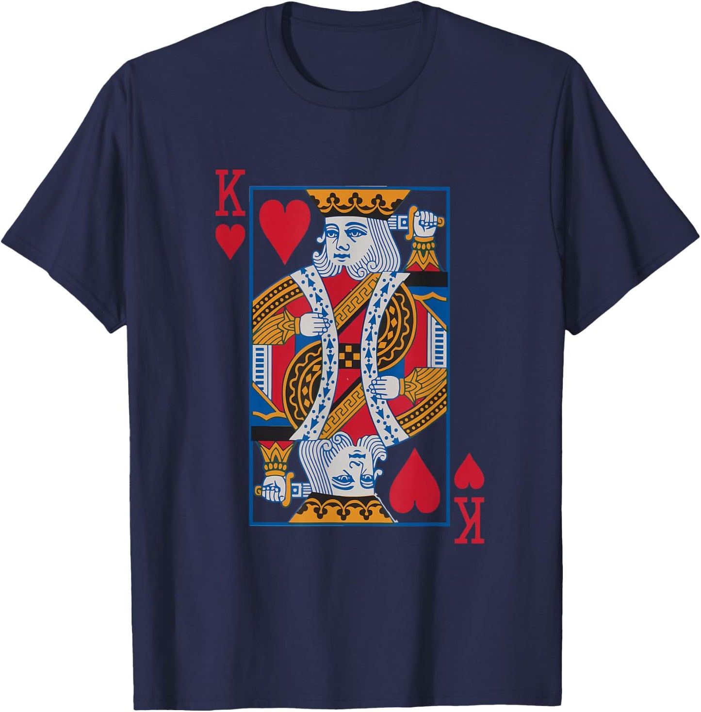 King Hearts Card - Casino Gambler and Card Game Fans T-Shirt - T-Shirt | Navy