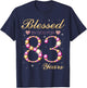 Blessed By God For 83 Years Old Birthday Party T-Shirt - T-Shirt | Navy