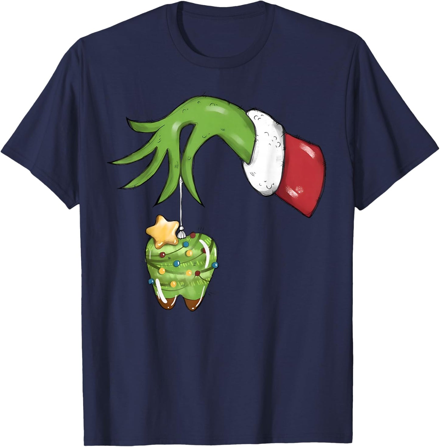 Christmas Teeth Dentist Xmas Reindeer Santa Squad Pajamas T-Shirt - T-Shirt | Navy