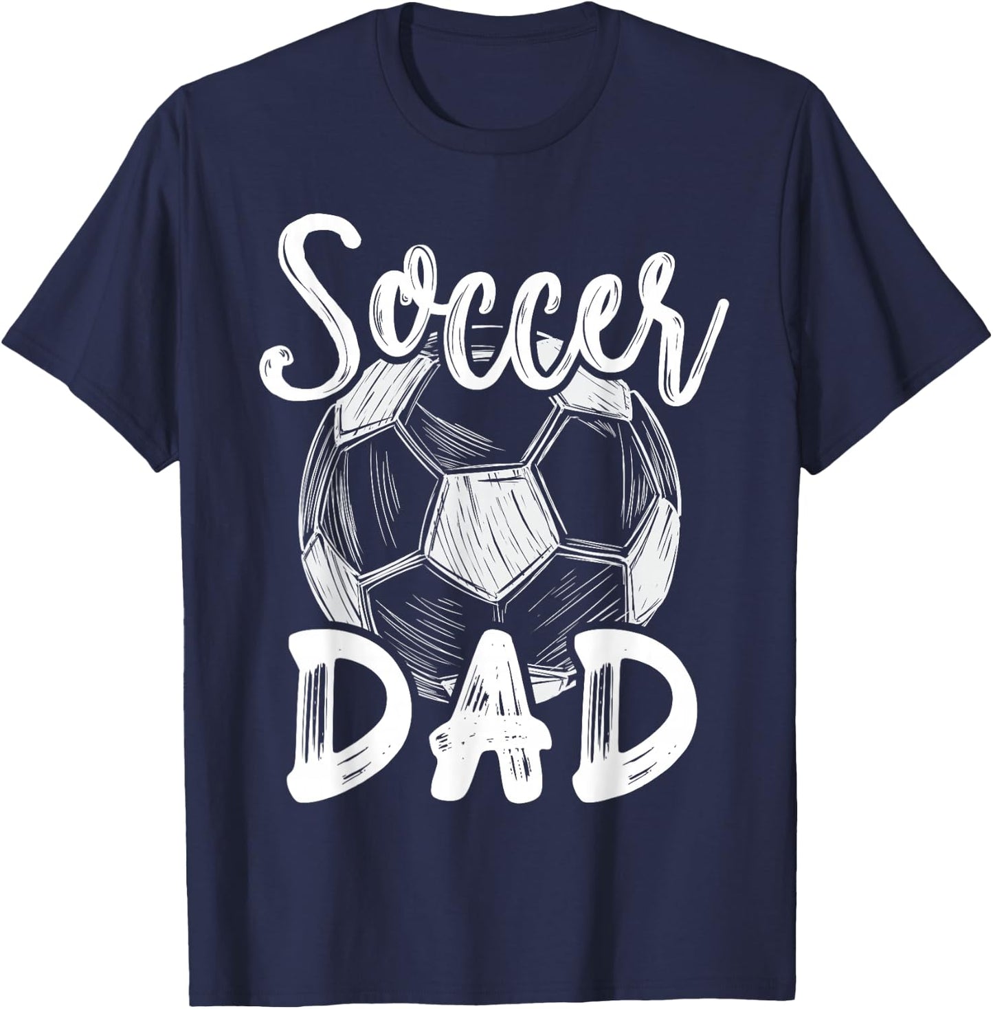 Soccer Dad Family Matching Team Player Soccer Ball T-Shirt - T-Shirt | Navy