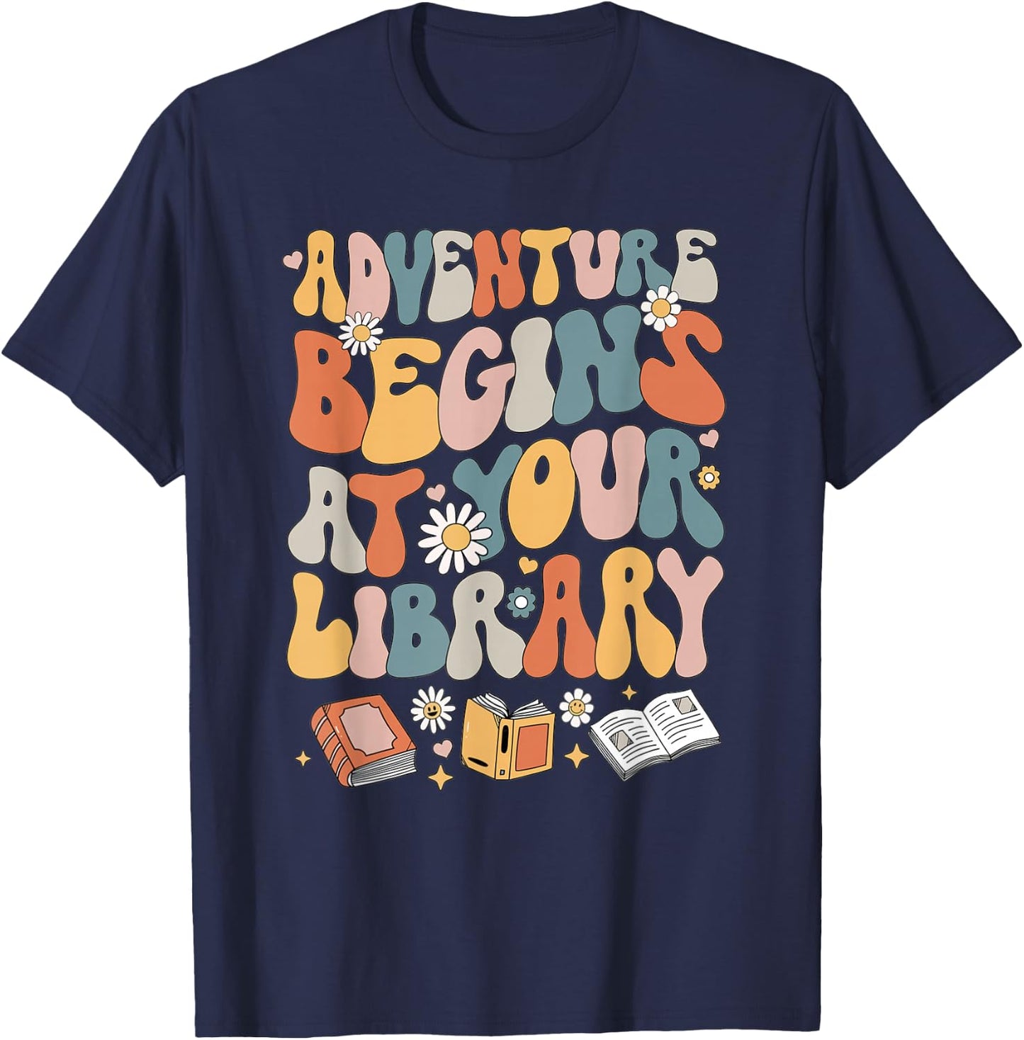 Adventure Begins At Your Library Summer Reading Program 2024 T-Shirt - T-Shirt | Navy
