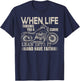 Christian Motorcycle Biker Faith Life Throws You A Curve T-Shirt - T-Shirt | Navy