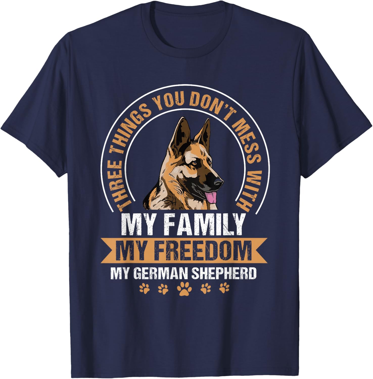 German Shepherd Alsatian Wolf Dog Berger Allemand T-Shirt - T-Shirt | Navy