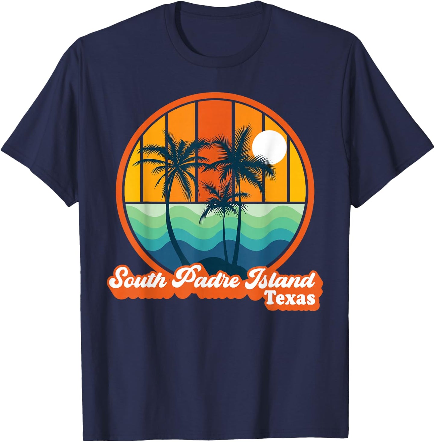 Vintage South Padre Island Texas Summer 90s Beach Souvenirs T-Shirt - T-Shirt | Navy