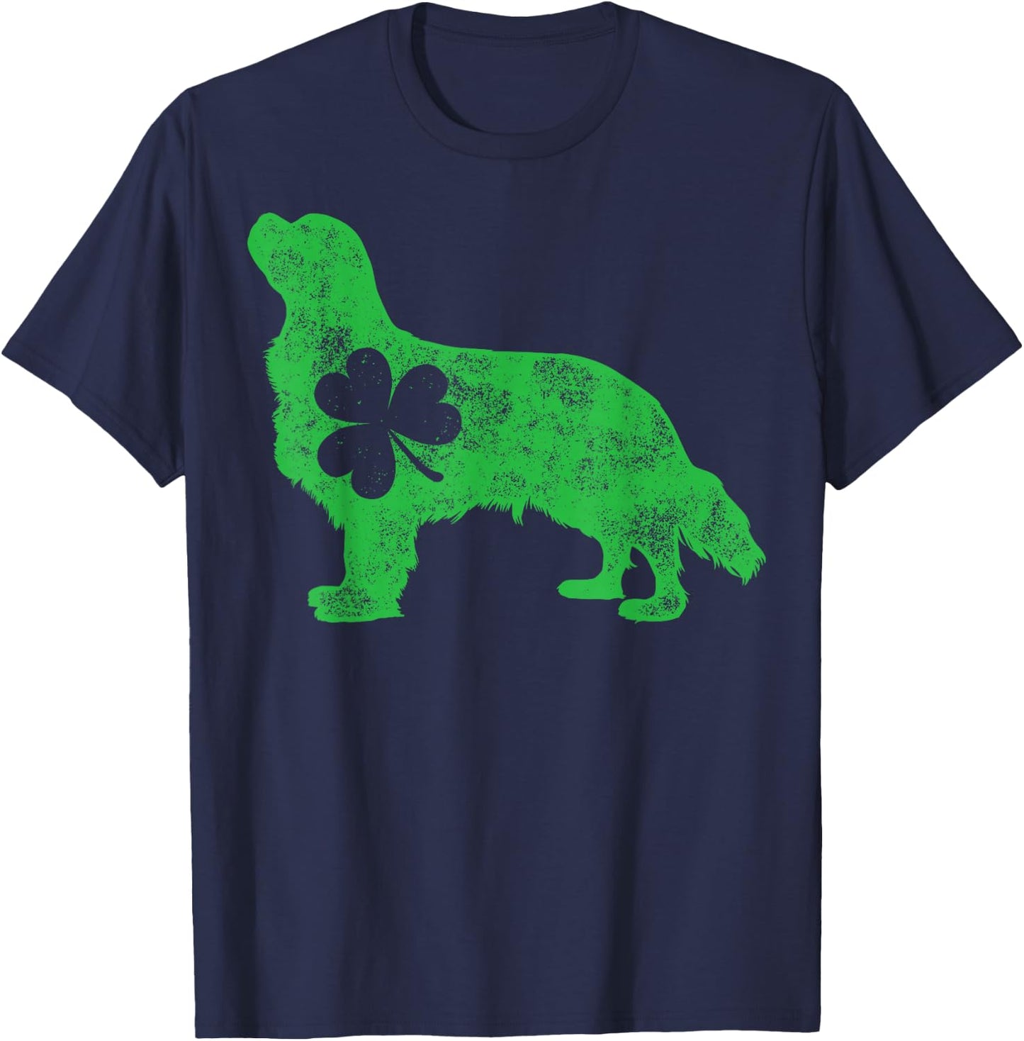 Cavalier King Charles Spaniel St Patricks Day Men Shamrock T-Shirt - T-Shirt | Navy
