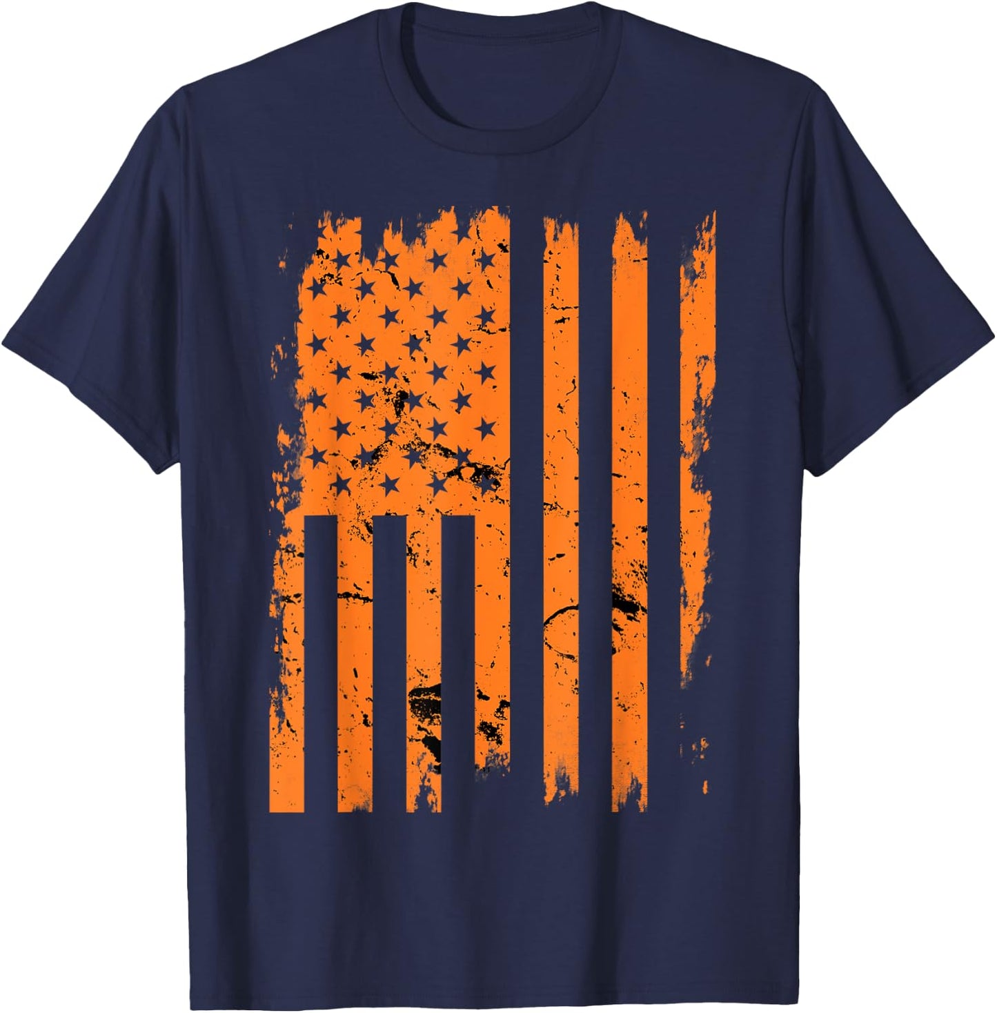 United States Flag Vintage Halloween T-Shirt - T-Shirt | Navy