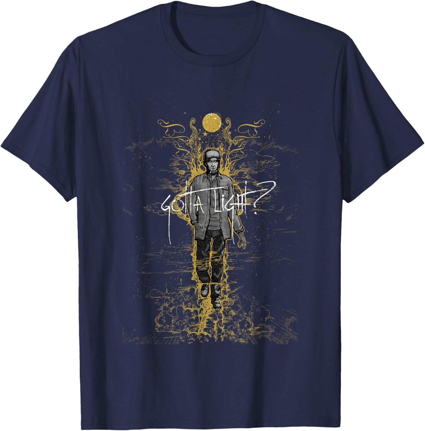 Twin Peaks Gotta Light? Hunstman Sketch Graphic T-Shirt - T-Shirt | Navy