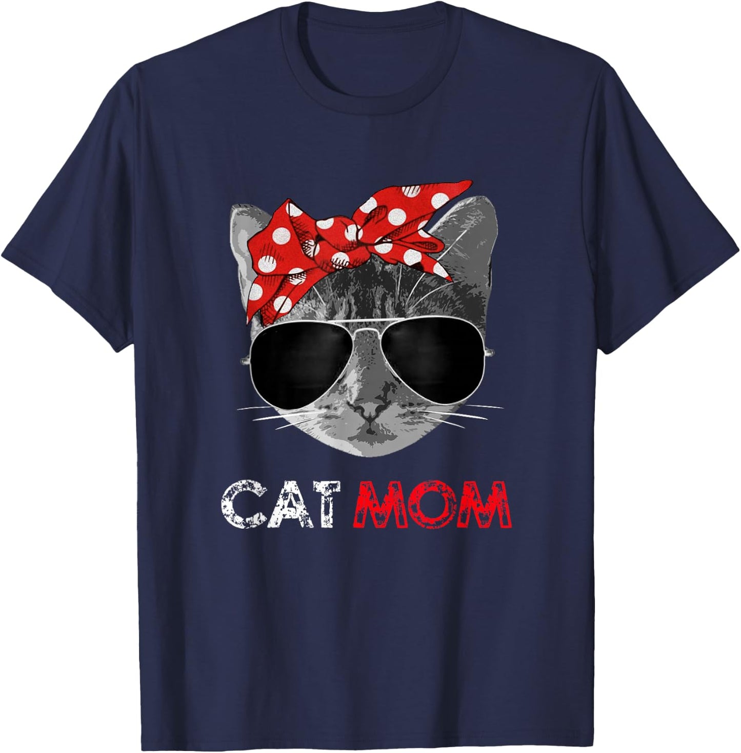 Cat Mom Shirt Cat Mommy Mother's Day Gift Cat Lovers T-Shirt - T-Shirt | Navy
