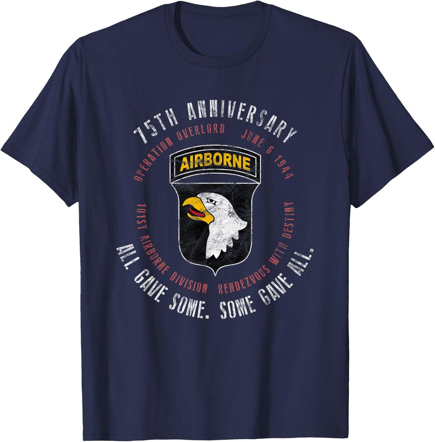 D-Day 75th Anniversary 101st Airborne Div. WWII Vintage T-Shirt - T-Shirt | Navy
