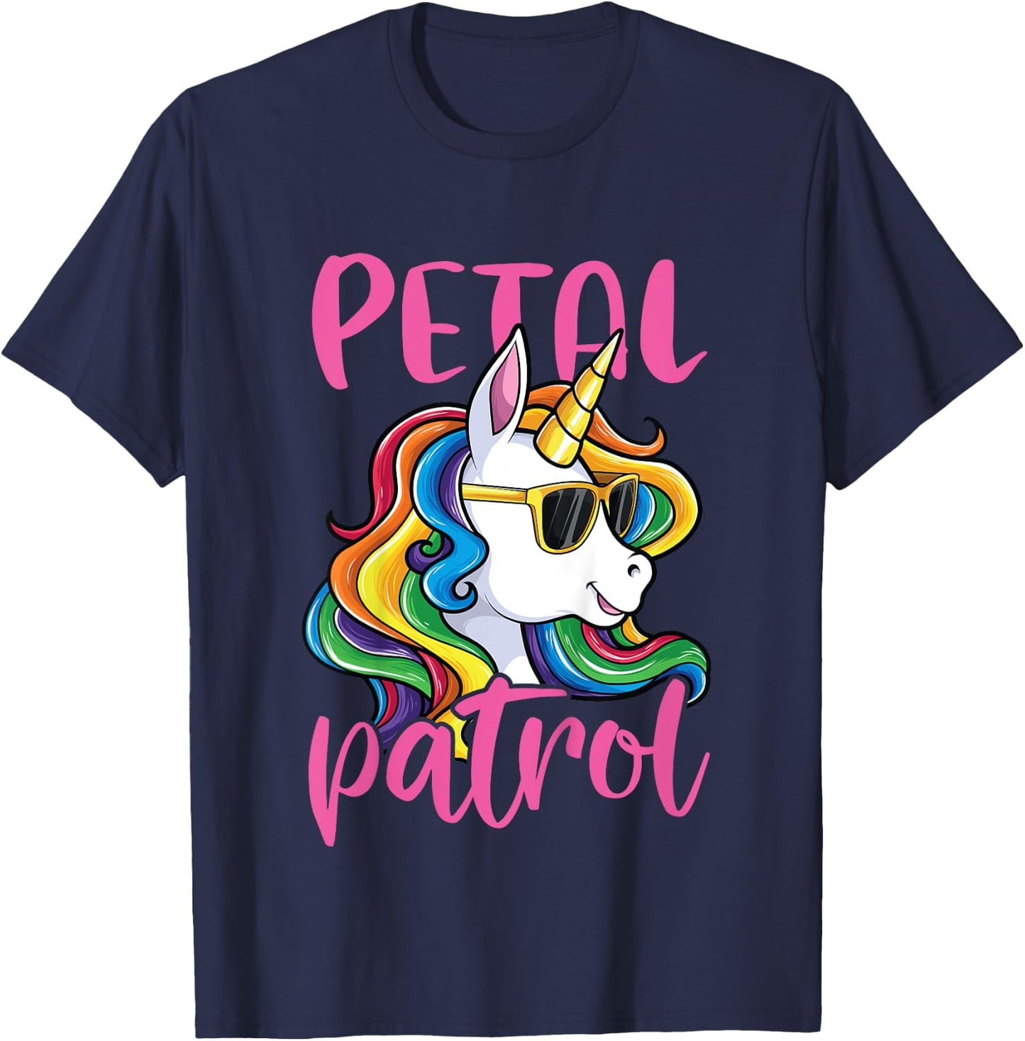 Flower Girl Shirt Wedding Unicorn Petal Patrol T-Shirt - T-Shirt | Navy