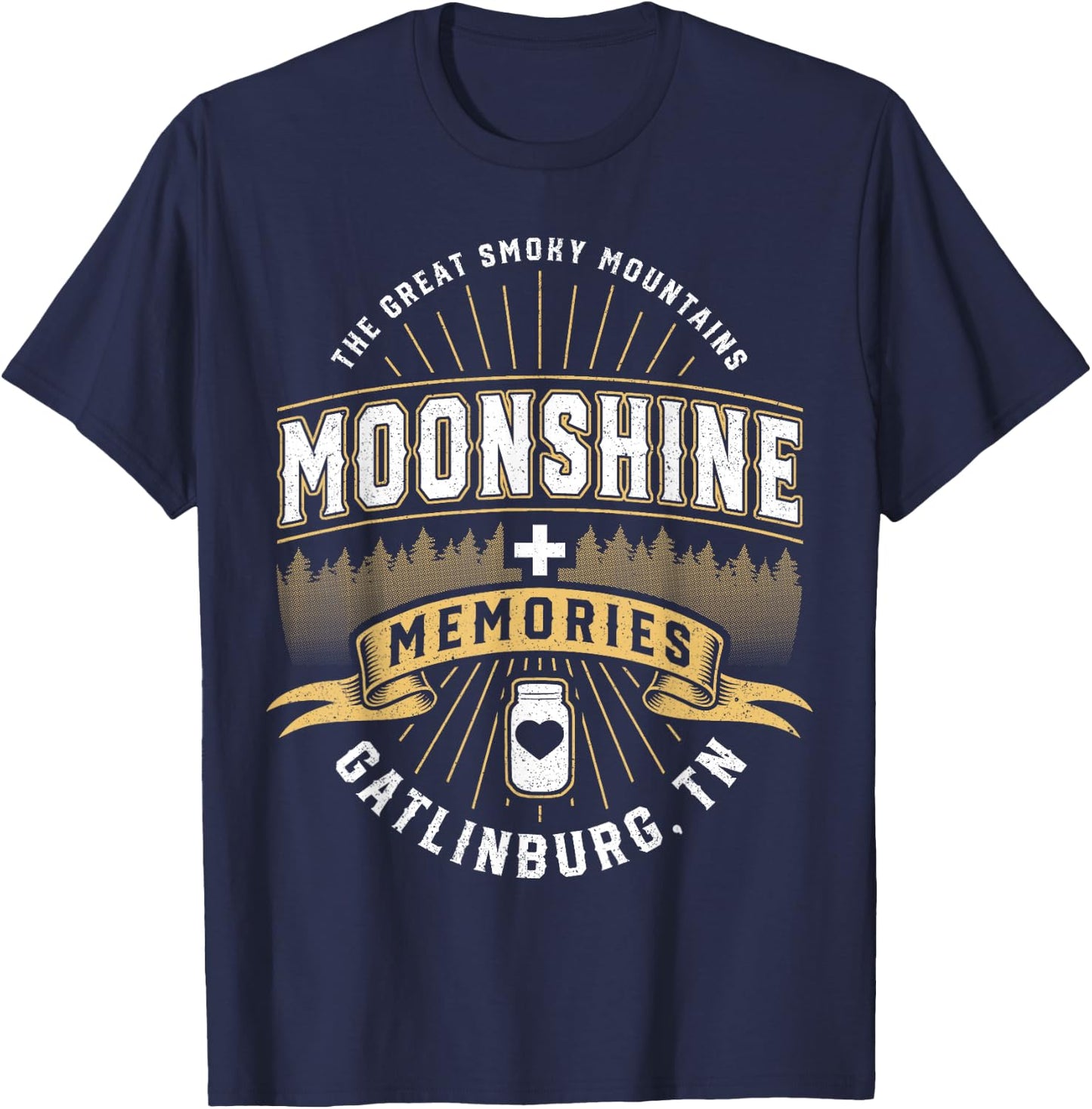 Moonshine and Memories Gatlinburg Tennessee Smoky Mountains T-Shirt - T-Shirt | Navy