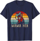Funny Mama Hen Apparel 80s Vintage Retro Chicken Mom Mother T-Shirt - T-Shirt | Navy