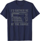 I'd Rather Be At The Gun Range - Pistol USA Flag Funny Gun T-Shirt - T-Shirt | Navy