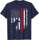Vintage USA American Flag Siberian Husky Grandpa Silhouette T-Shirt - T-Shirt | Navy