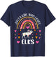 Just A Girl Who Loves Elks Rainbow Elk Lover T-Shirt - T-Shirt | Navy