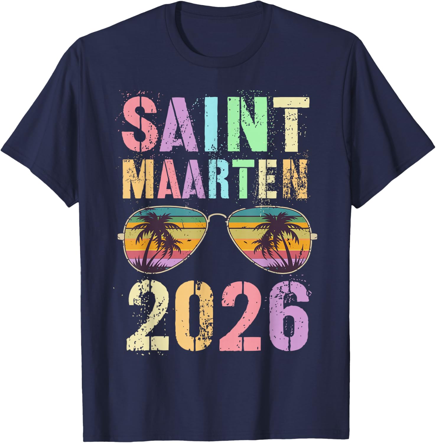 Cute Saint Maarten 2026 Trip Swim Vacay Matching BFF Mom T-Shirt - T-Shirt | Navy