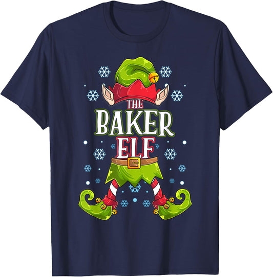 Baker Elf Matching Family Group Christmas Party T-Shirt - T-Shirt | Navy