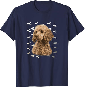 Cute Poodle Dog Apricot Tan Men Women Kids T-Shirt - T-Shirt | Navy