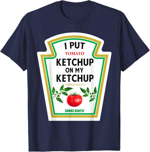 I Put Ketchup on My Ketchup 2024 Costume Mustard Condiments T-Shirt - T-Shirt | Navy