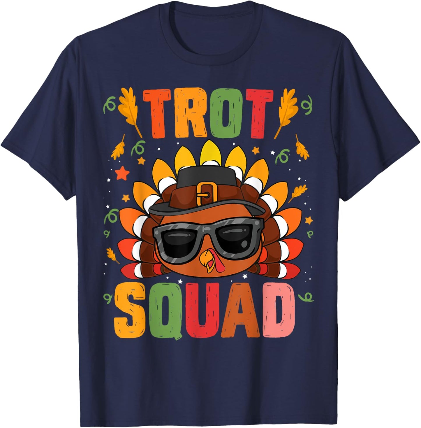 Trot Squad thanksgiving turkey trot 5k Running Marathon 2021 T-Shirt - T-Shirt | Navy