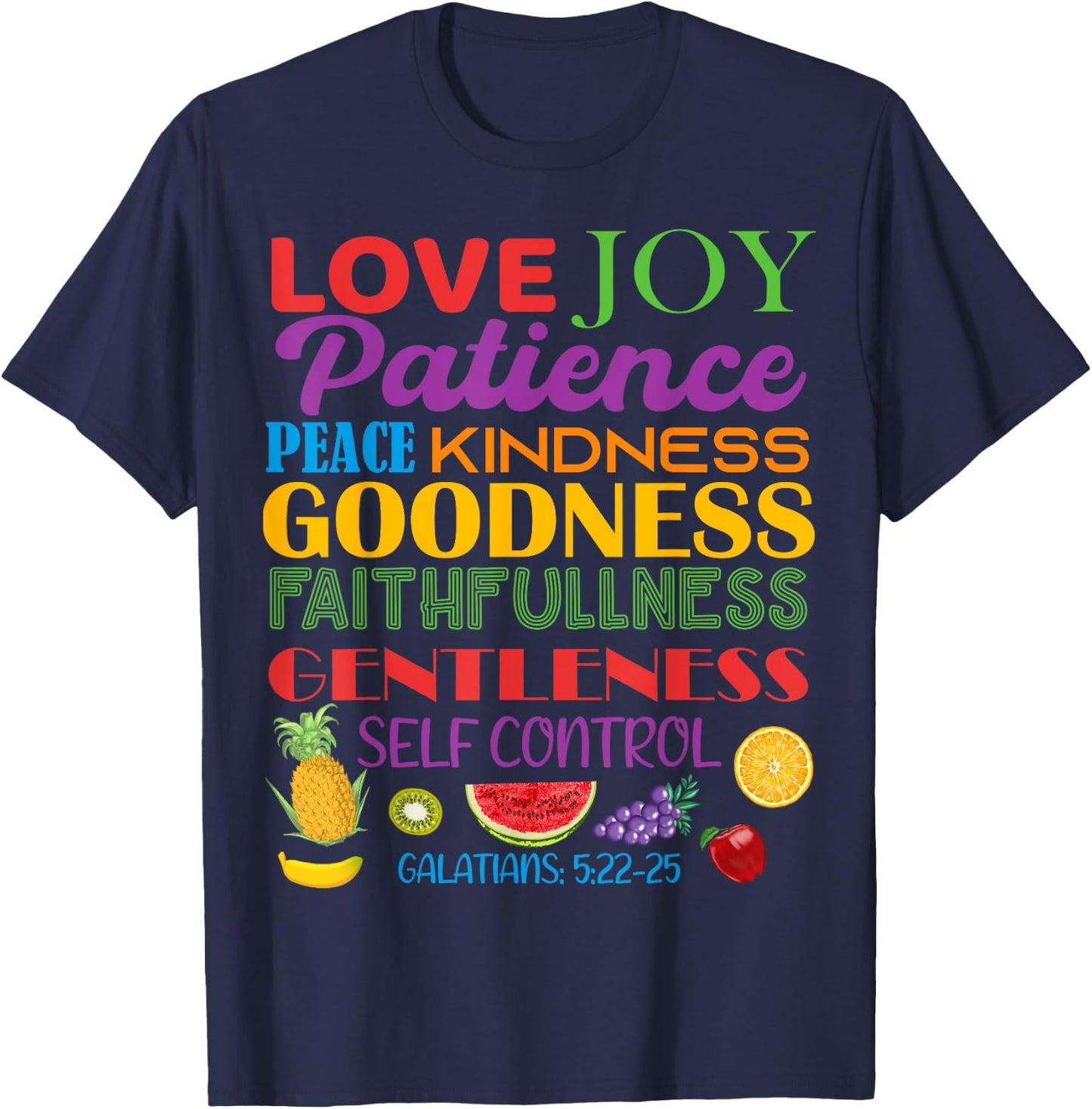 Awesome Galatians Fruit Of The Spirit Religious Verses T-Shirt - T-Shirt | Navy
