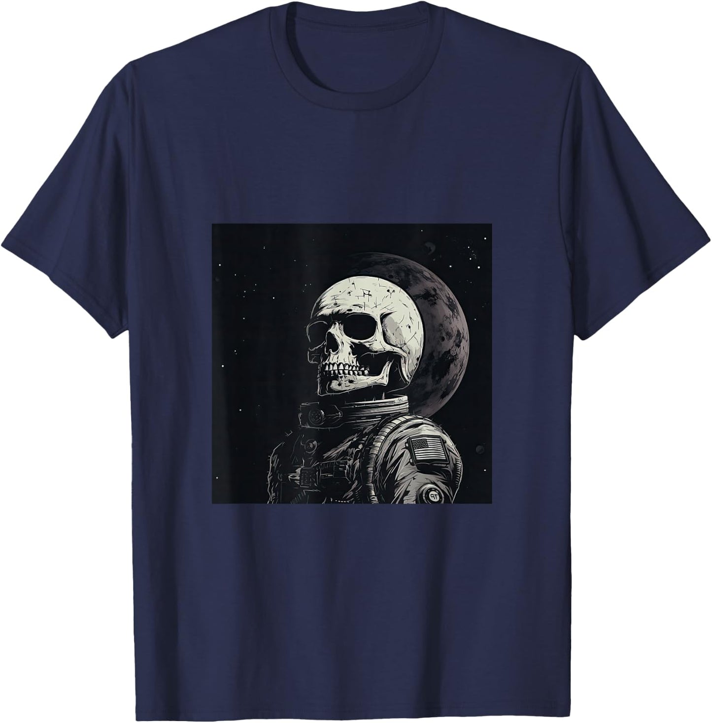 Skeleton Astronaut Mars Space T-Shirt - T-Shirt | Navy