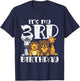 Its My 3rd Birthday Zoo Animals Safari Bday Party Boys Girls T-Shirt - T-Shirt | Navy