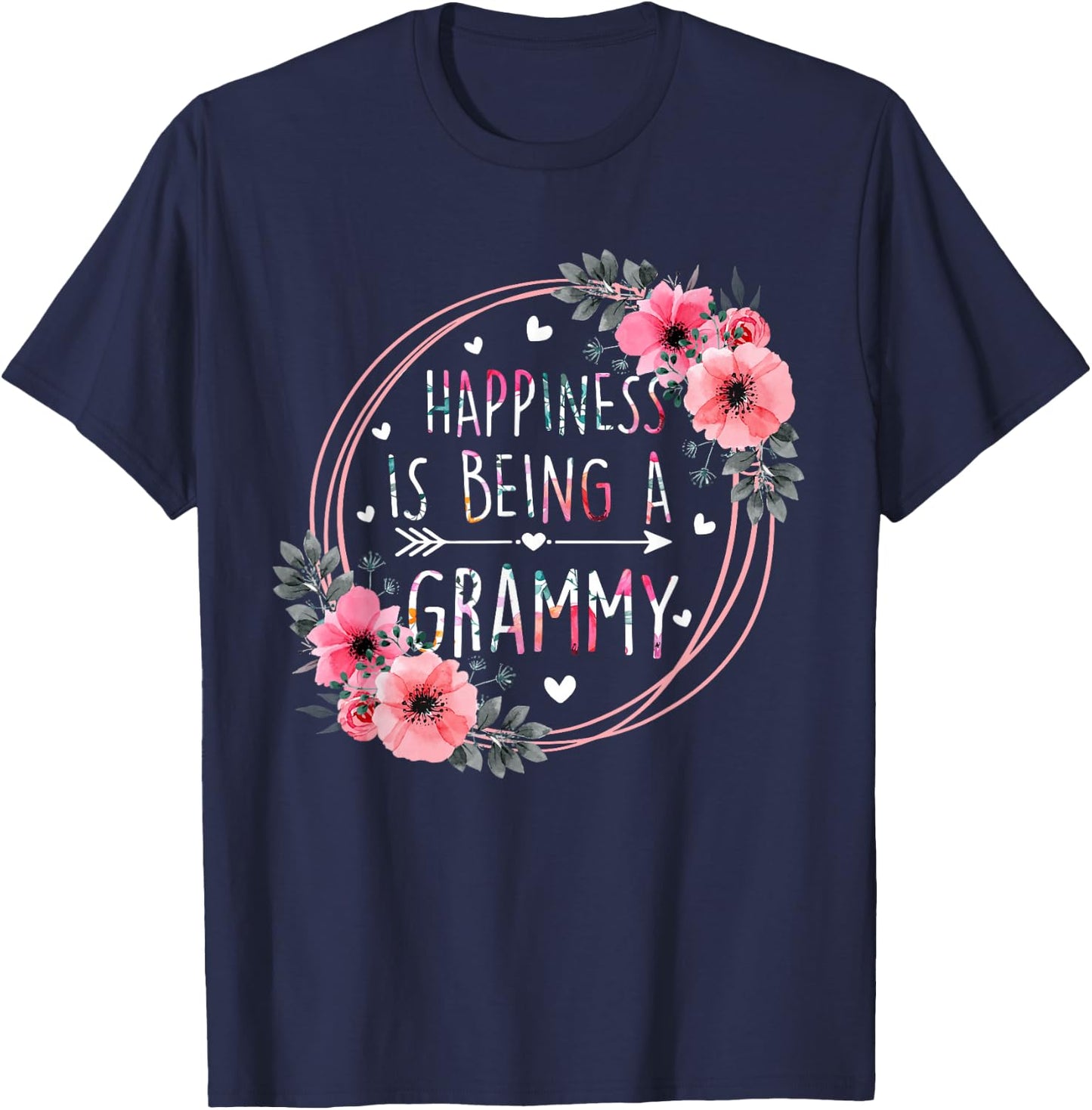 Happiness is being a Grammy Announcement Mothers Day T-Shirt - T-Shirt | Navy