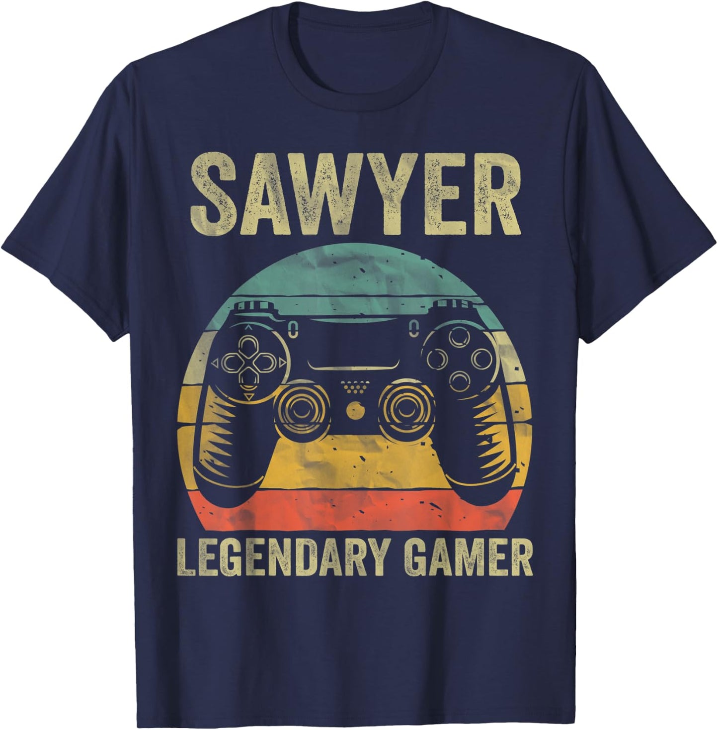 Personalized Legendary Gamer Shirt Sawyer Name Video Gamer T-Shirt - T-Shirt | Navy