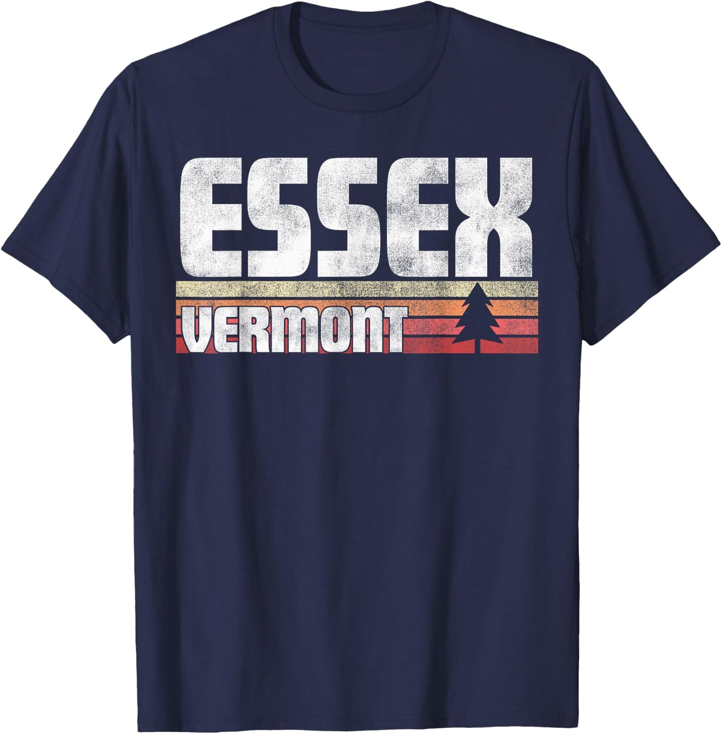 ESSEX VERMONT VT GIFT RETRO STYLE Vintage 70s 80s 90s Home T-Shirt - T-Shirt | Navy