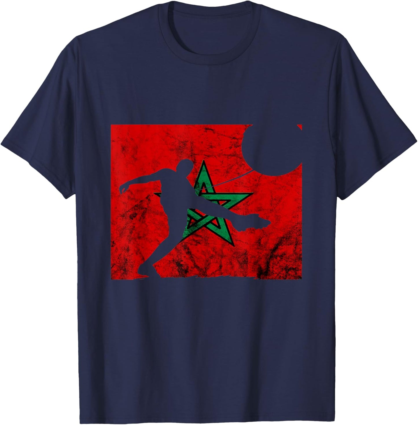 Morocco Moroccan Pride Player Moroccan Soccer Morocco Flag T-Shirt - T-Shirt | Navy