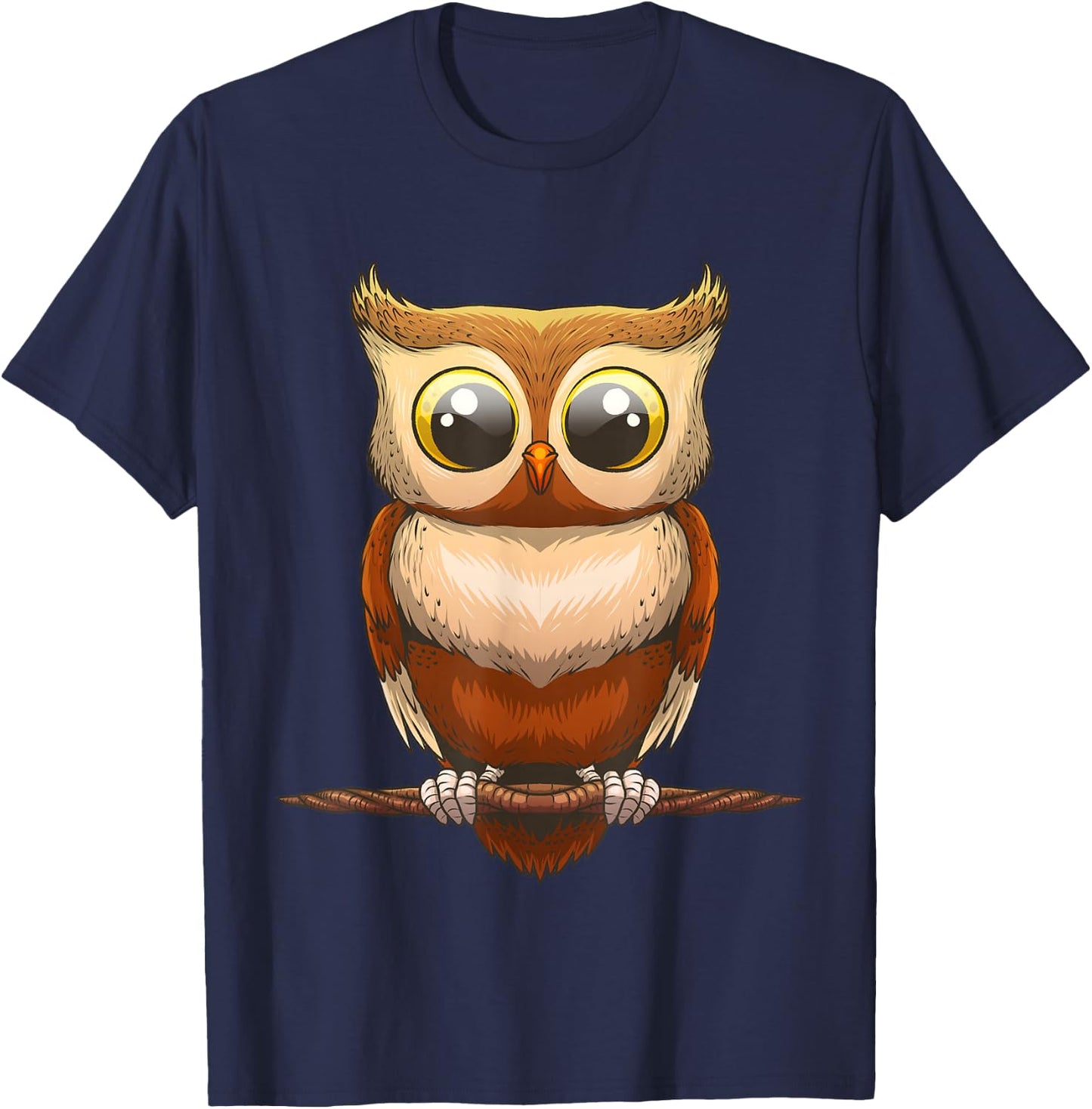 Cute Owl Art Women Kids Boys Girls Owl Lovers Small T-Shirt - T-Shirt | Navy