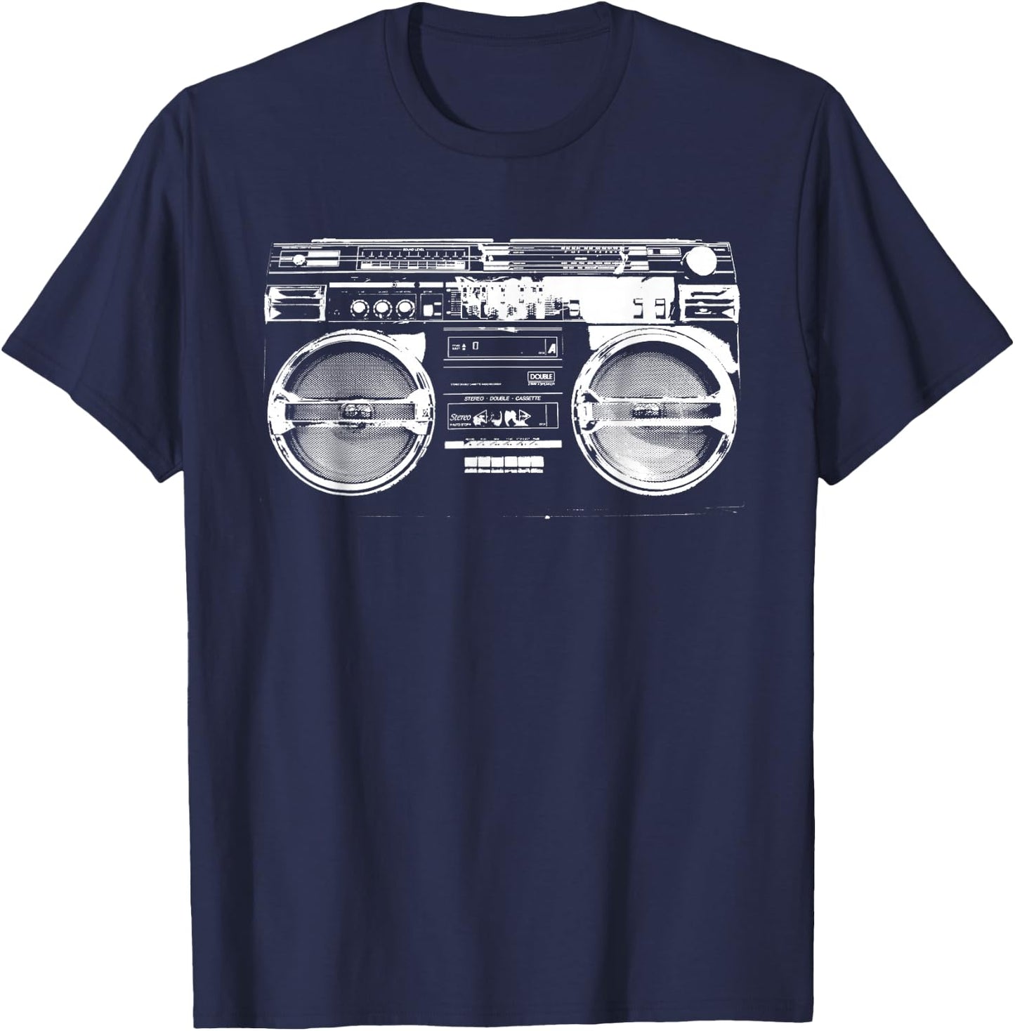 Retro Ghetto Blaster - Boom Box 80's 90's Hip Hip Rap T-Shirt - T-Shirt | Navy