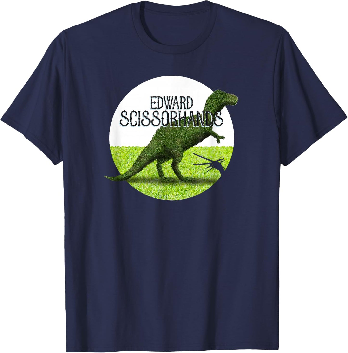Tim Burton's Edward Scissorhands Dinosaur Topiary T-Shirt - T-Shirt | Navy