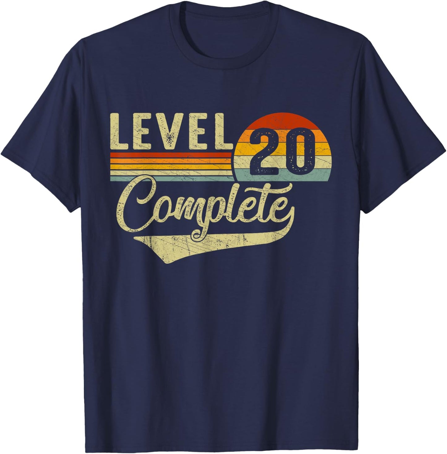 Level 20 Complete Retro Video Gamers Couple 20th Anniversary T-Shirt - T-Shirt | Navy