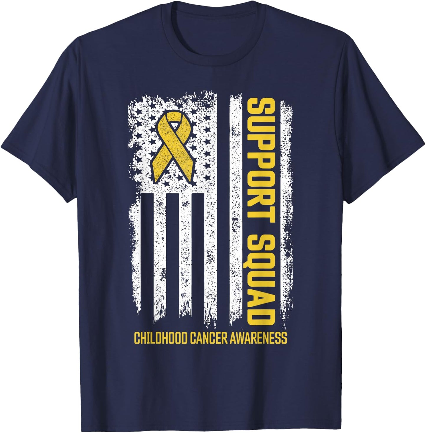 Childhood Cancer Support Squad Childhood Cancer Awareness T-Shirt - T-Shirt | Navy
