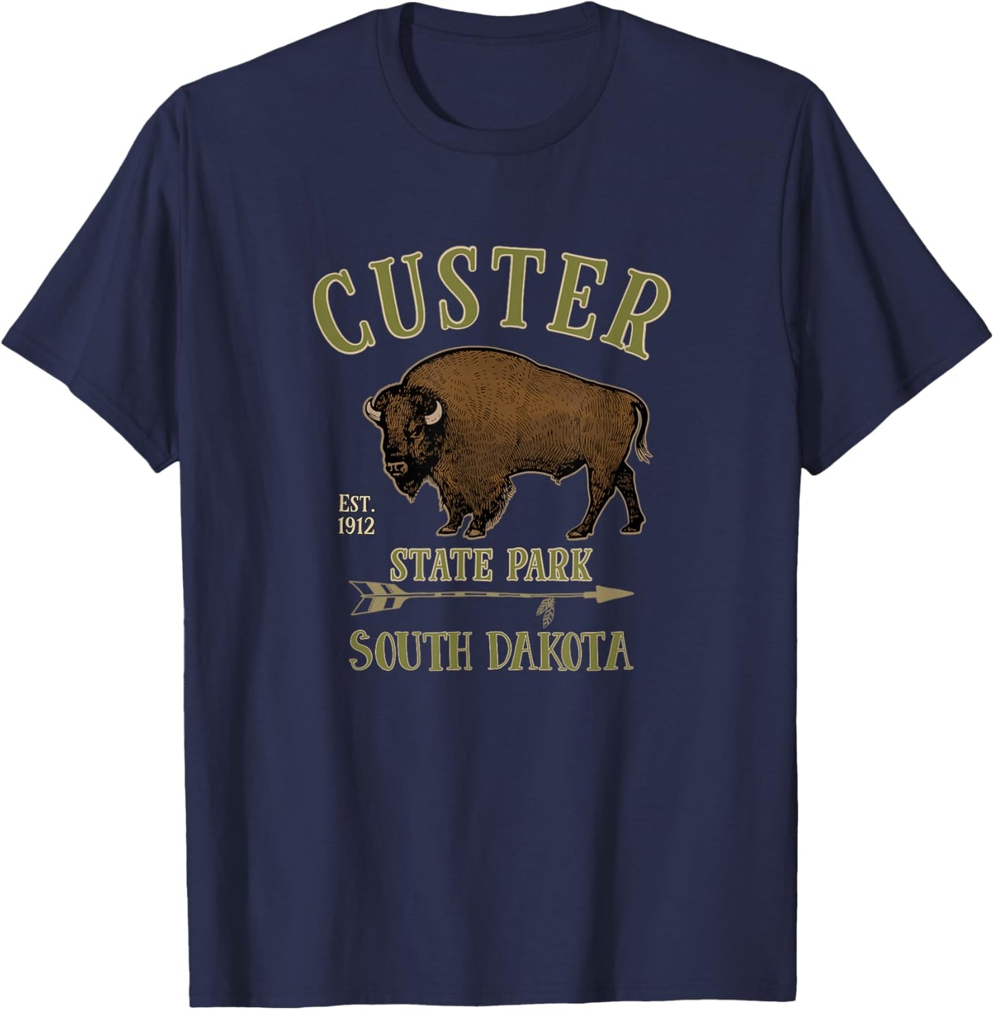 Custer State Park Bison South Dakota Souvenir T-Shirt - T-Shirt | Navy