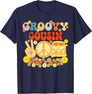 Groovy Cousin Retro Matching Family Baby Shower Father's Day T-Shirt - T-Shirt | Navy