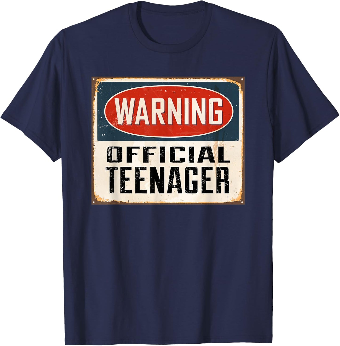 Warning Official Teenager Funny 13th Birthday T-Shirt - T-Shirt | Navy