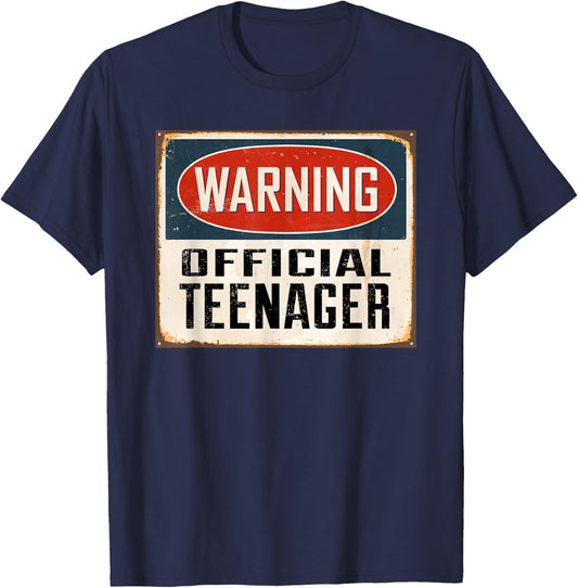 Warning Official Teenager Funny 13th Birthday T-Shirt - T-Shirt | Navy