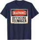 Warning Official Teenager Funny 13th Birthday T-Shirt - T-Shirt | Navy