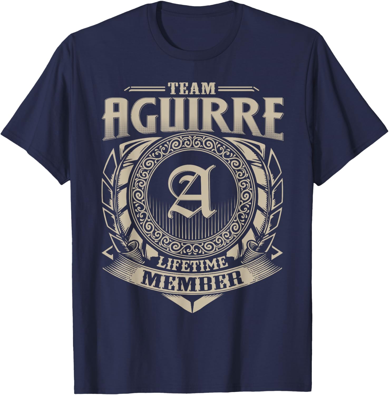 Team AGUIRRE Lifetime Member Vintage AGUIRRE Family T-Shirt - T-Shirt | Navy