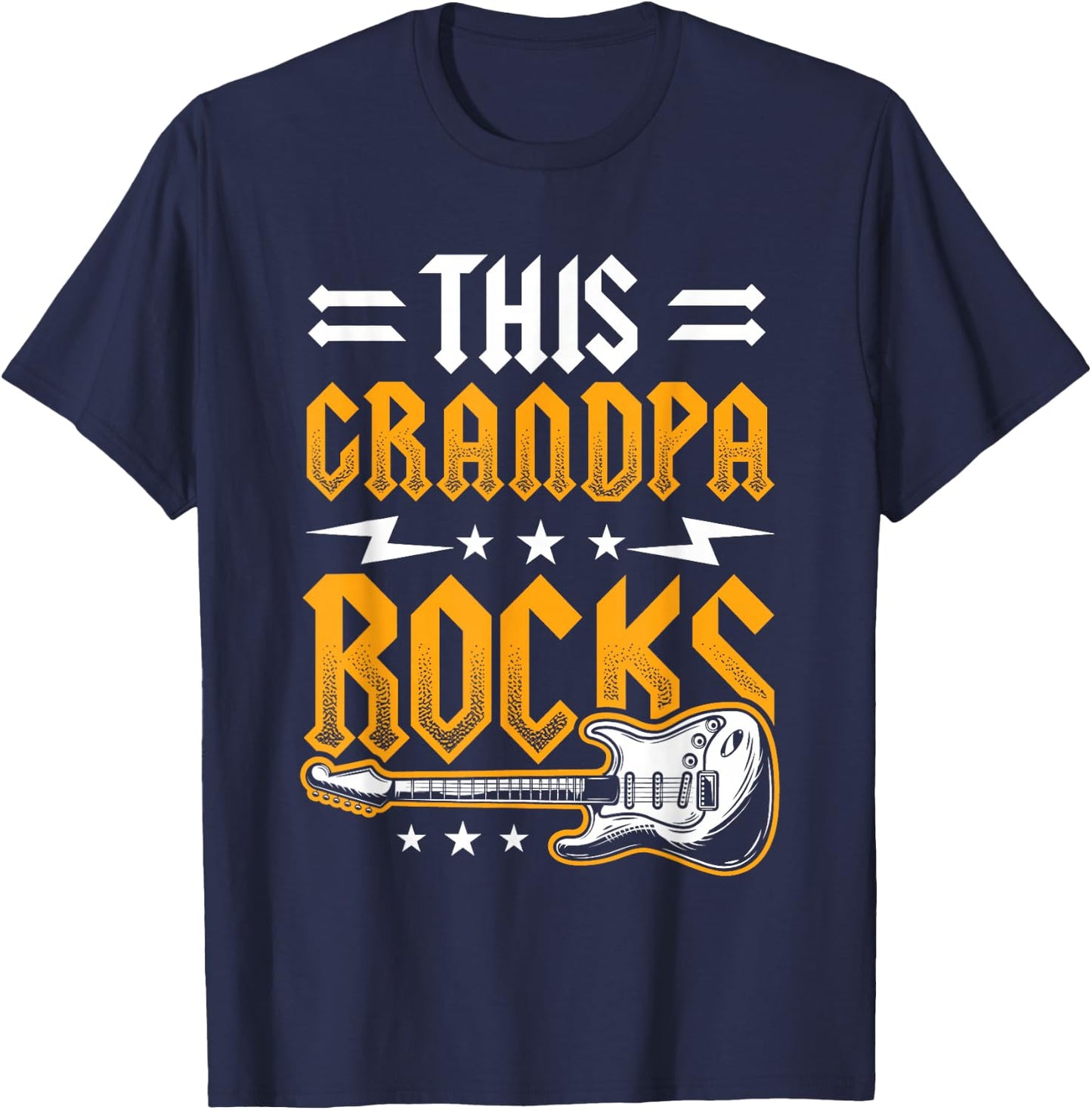 This Grandpa Rocks Grandpa Guitars T-Shirt - T-Shirt | Navy