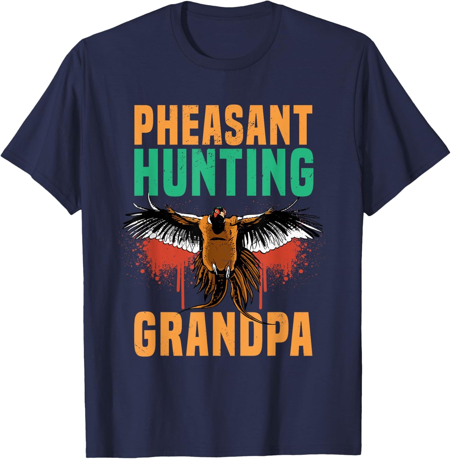 Pheasant Hunting Grandpa Game Sport T-Shirt - T-Shirt | Navy