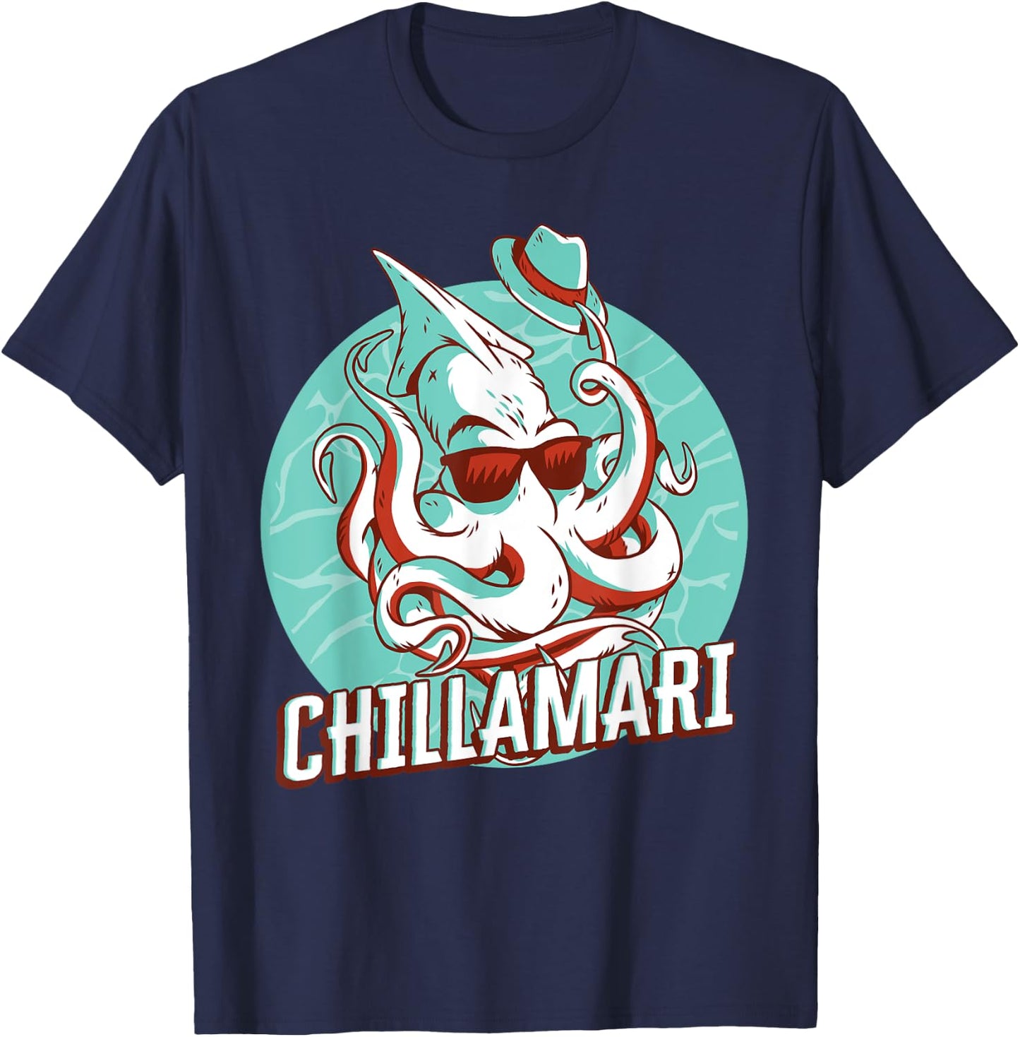 Chillamari Calamari Squid T-Shirt - T-Shirt | Navy