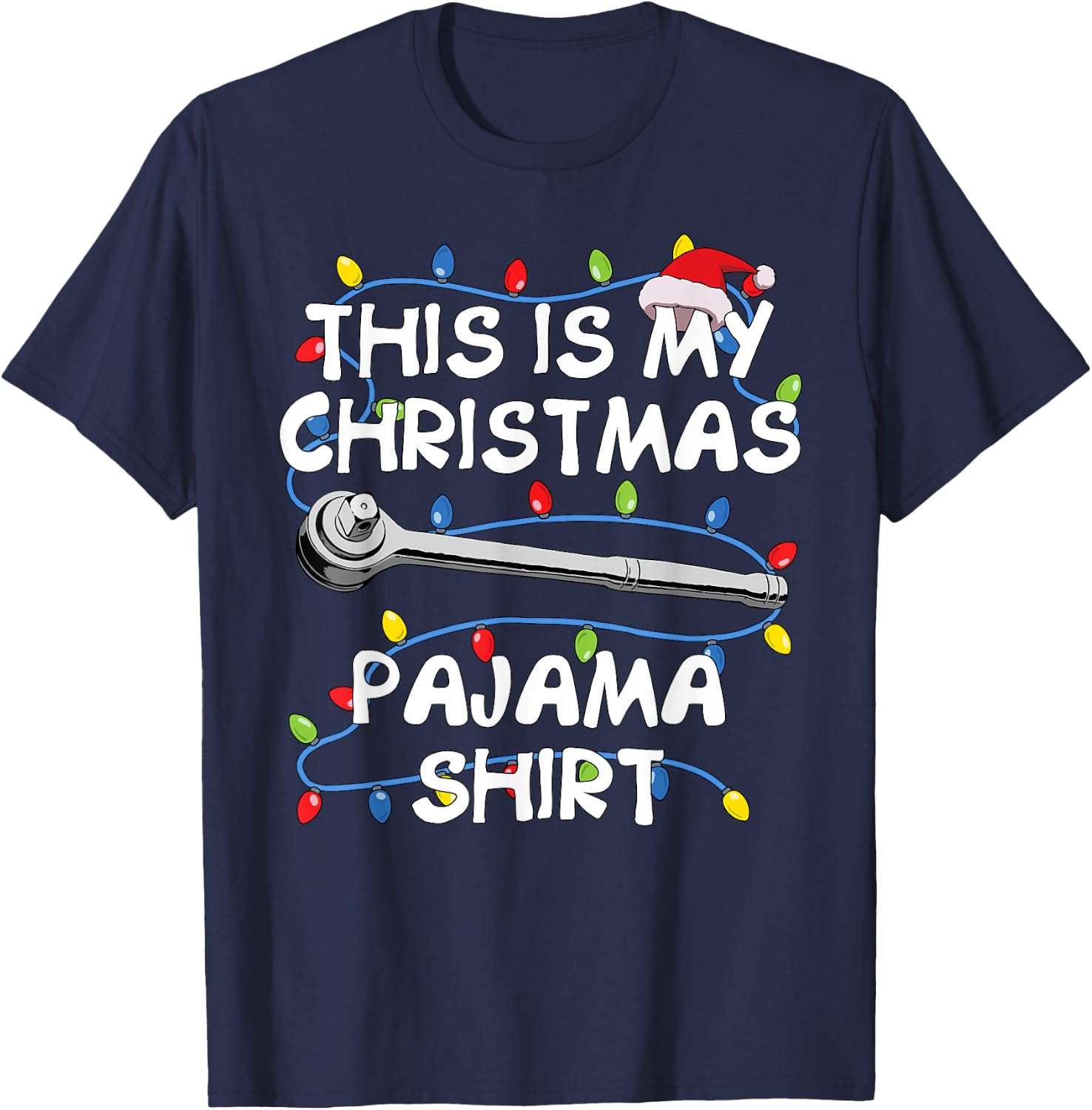 Preetes Men's Christmas Auto Mechanic T-Shirt - T-Shirt | Navy