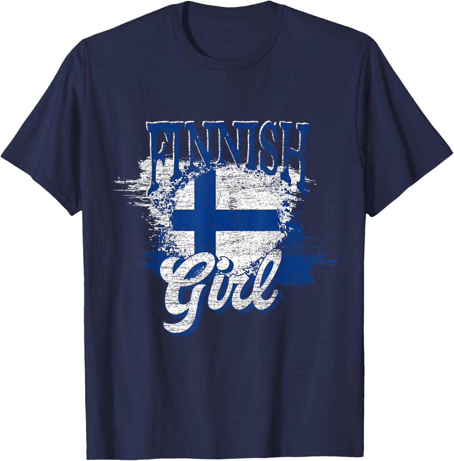 Finnish Girl Scandinavia Finnish Flag Finland T-Shirt - T-Shirt | Navy